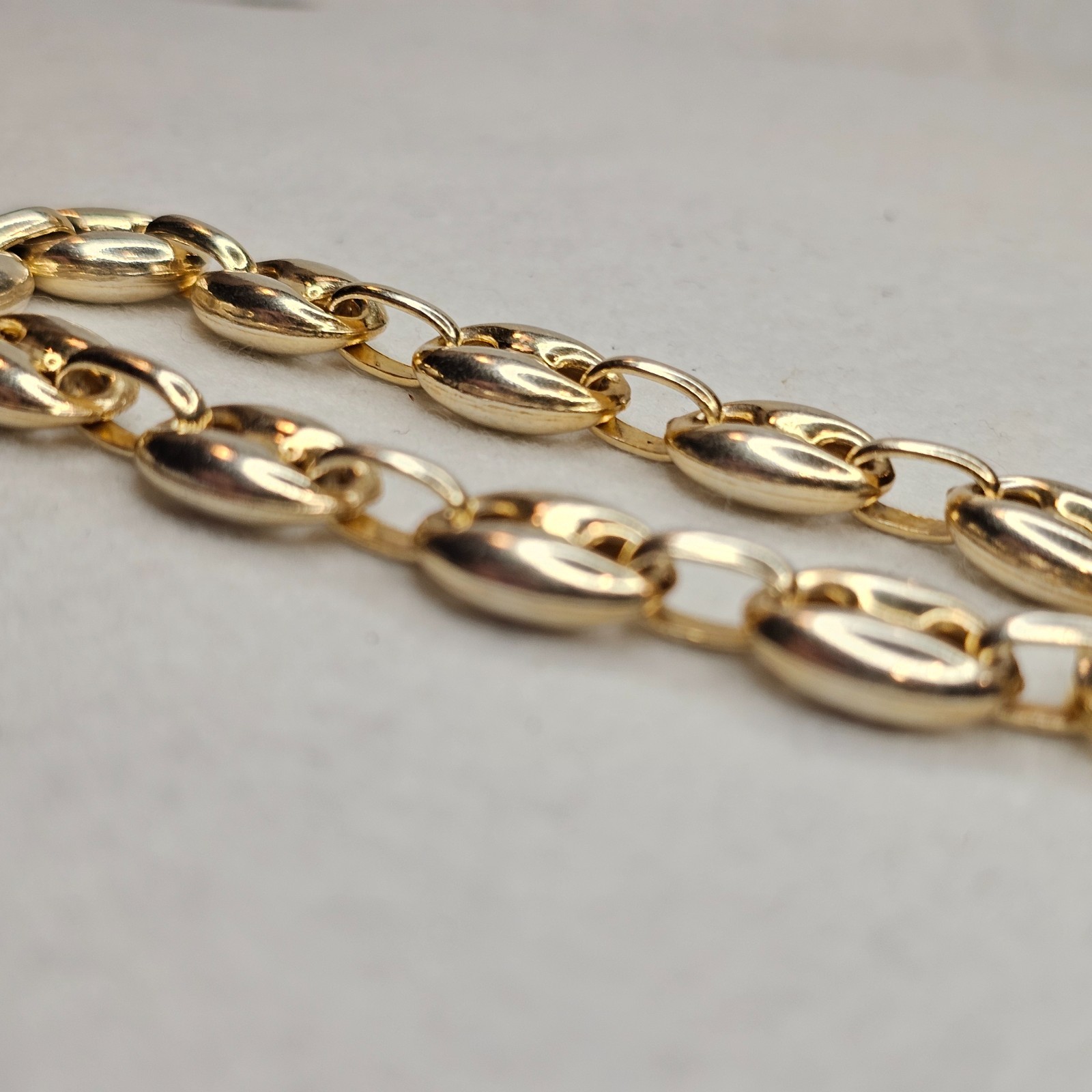 Vintage 925 Sterling Silver Gold Vermeil Puffy Gucci Link Bracelet 11mm 7.25″