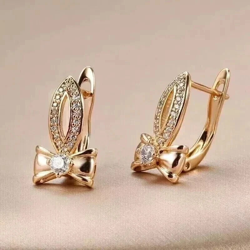 Women Engagement Hoop Earrings Round Cut Simulated Diamond 925 Starling Silver