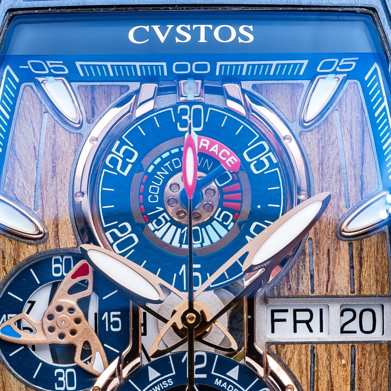 CVSTOS Sealiner Chronograph Steel Teak Wood Dial C01107.4105001 Brand New 2025