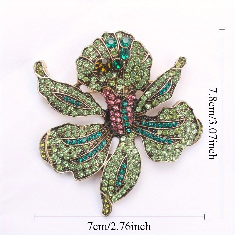 Vintage – style Orchid Brooch: Colorful Gem Jewelry, Ideal Gift