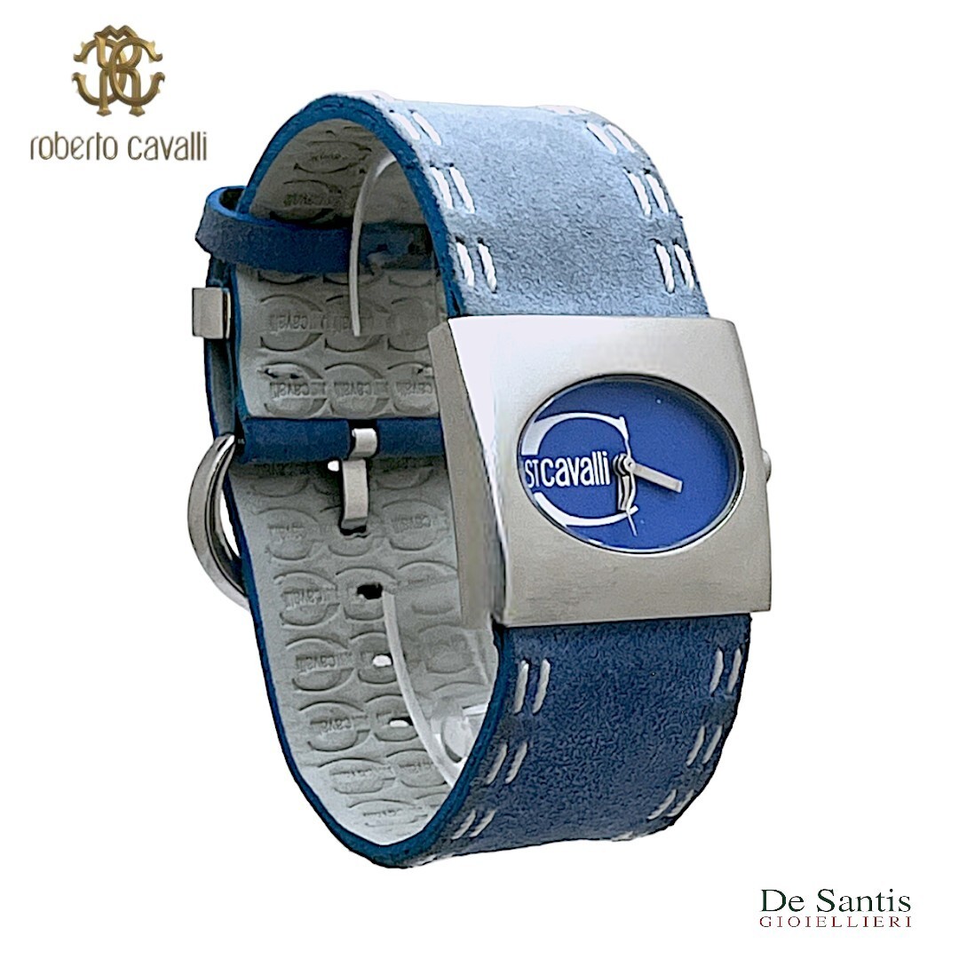 Roberto Cavalli Celeste Alcantara Steel Justcavalli Wrist Watch for Women