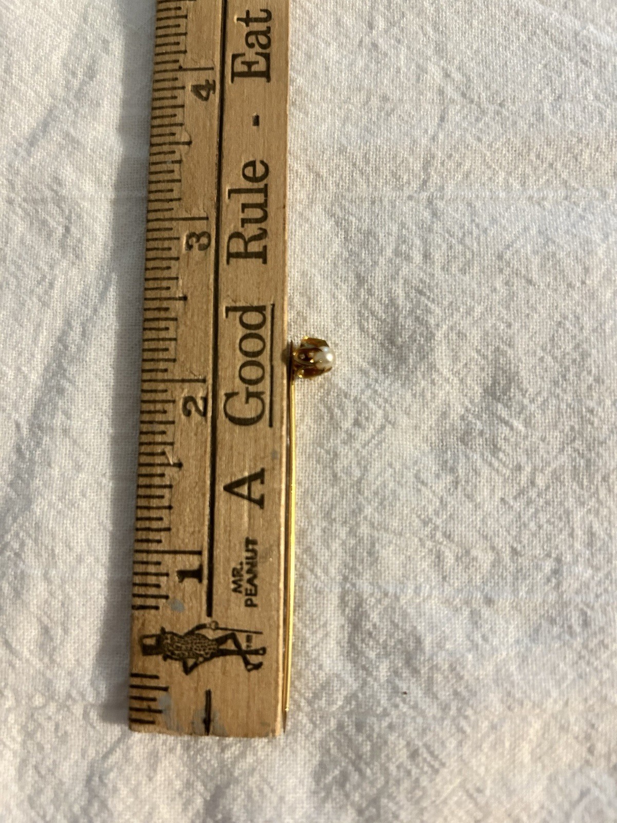 Antique Larter & Sons 14K Yellow Gold Seed Pearl Stick Pin in Presentation Box