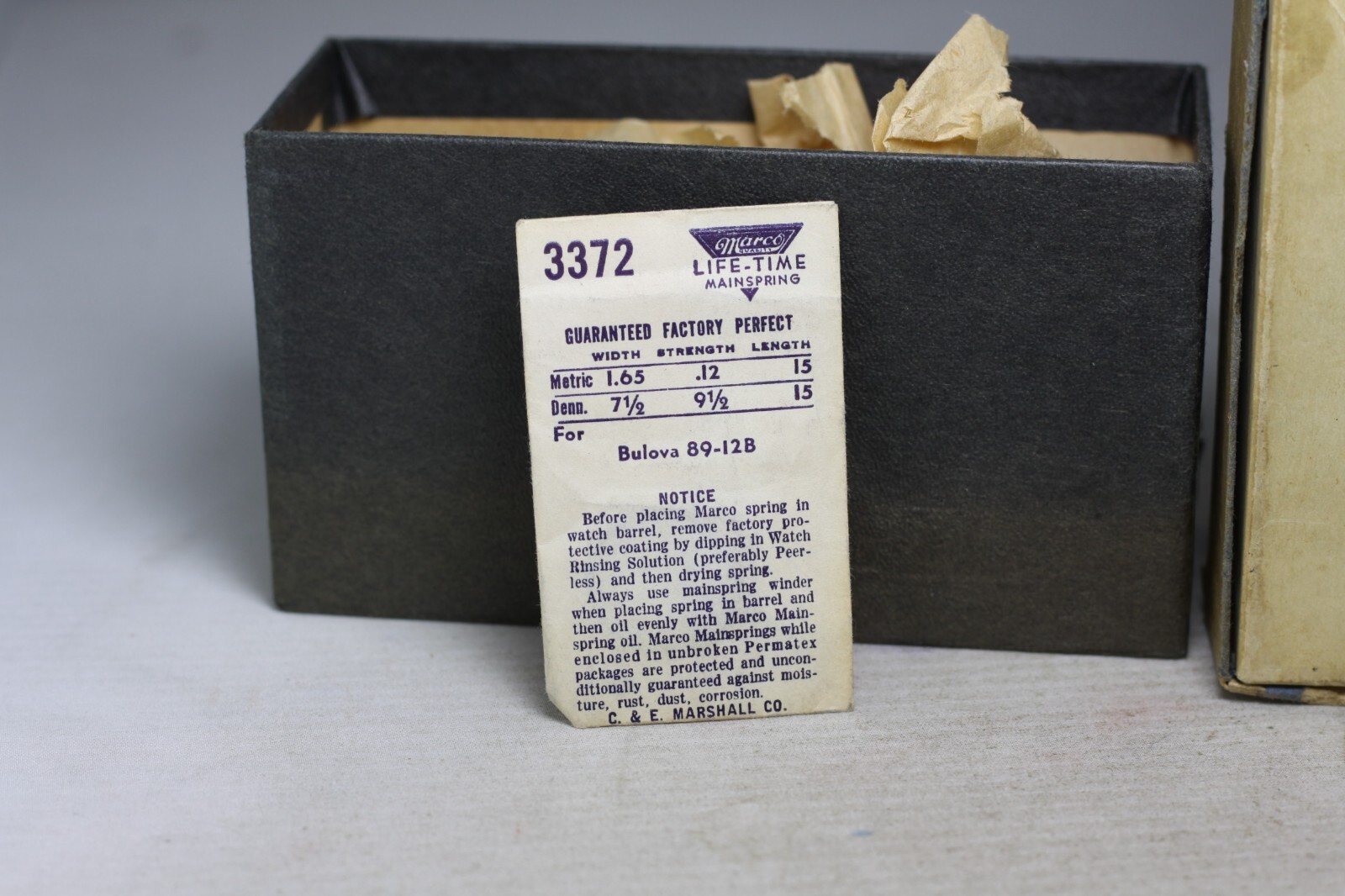 Marco Mainspring #3372 for BULOVA 89-12B 28Q