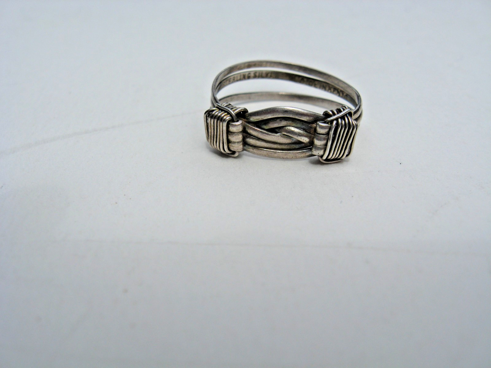 Sterling silver woven wire ring from Kenya, size 8