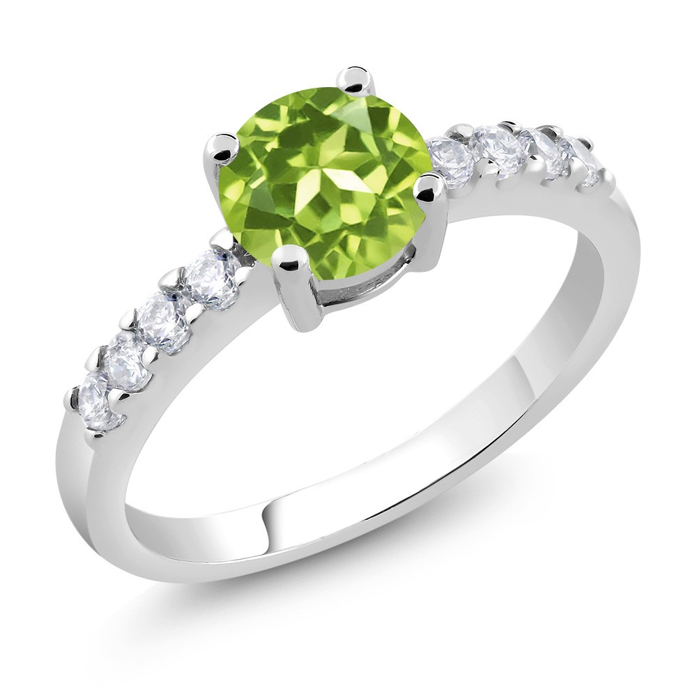 Peridot Engagement Anniversary Promise Ring For Women (1.24 Cttw, Gemstone