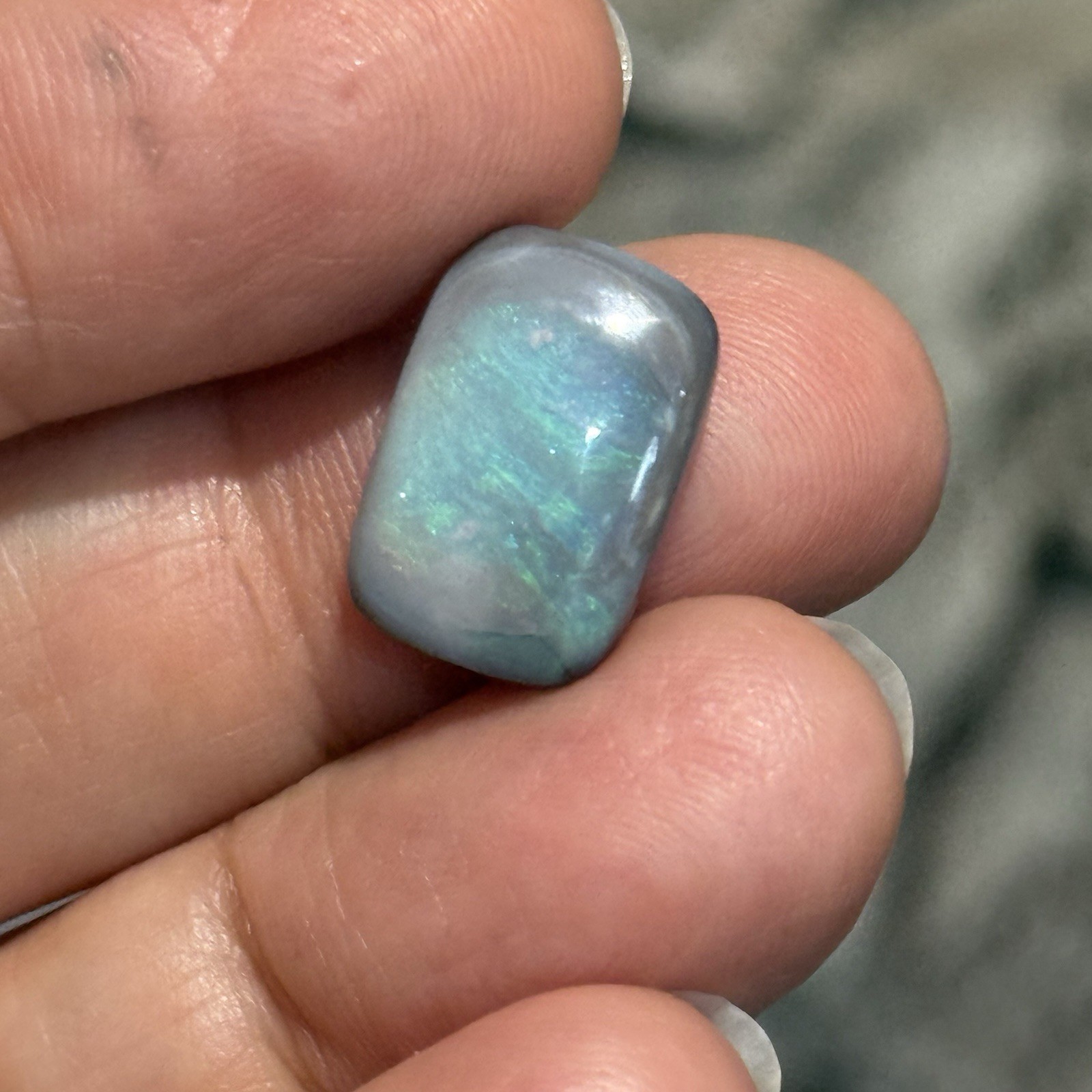 7.10ct 15.7×10.6×5.4mm Solid Picture Australian Black Opal Cabochon Loose Gem