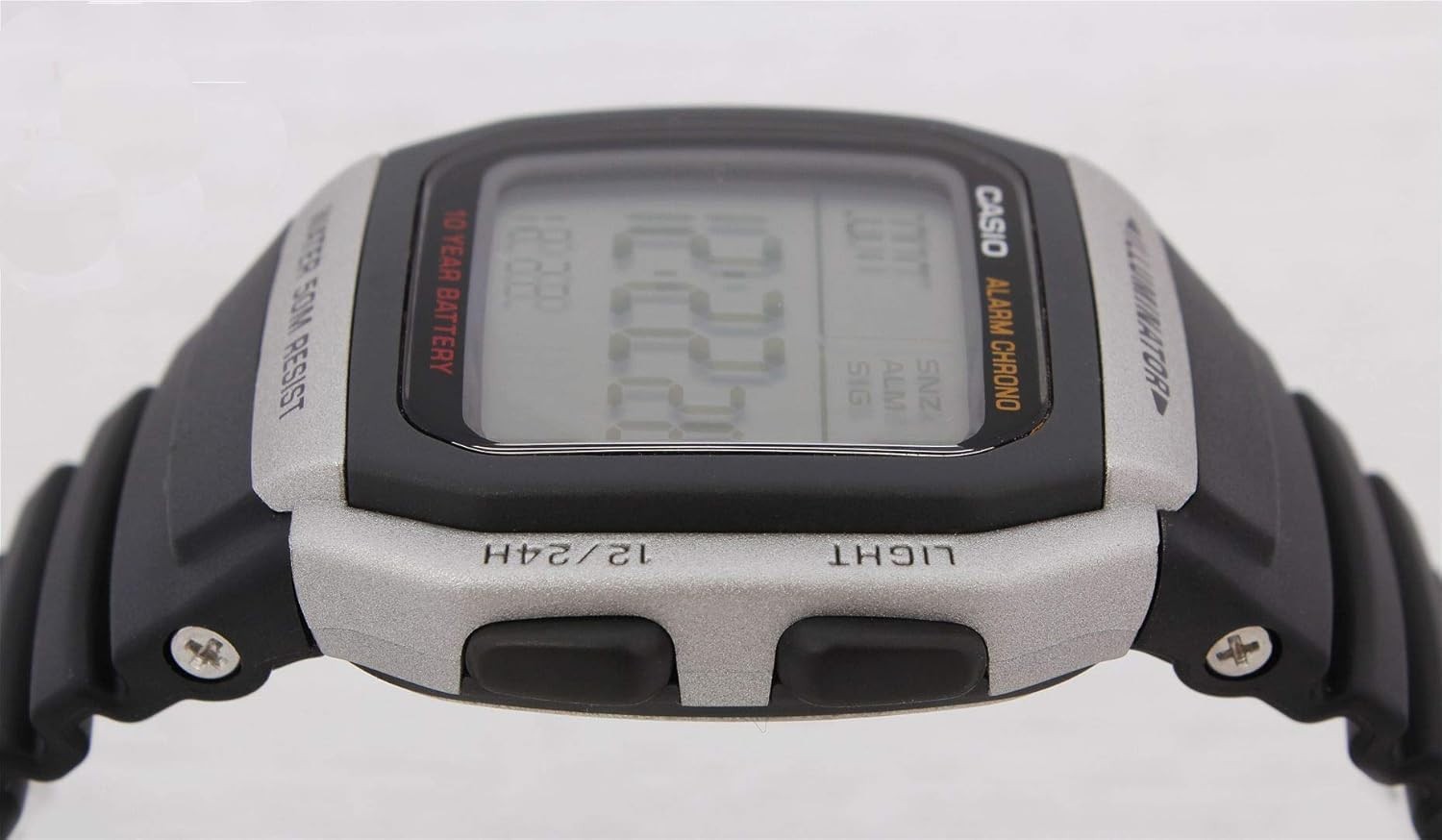 Casio W-96H-1AV Digital Sport 50M WR Alarm LED Backlight Afterglow Stopwatch