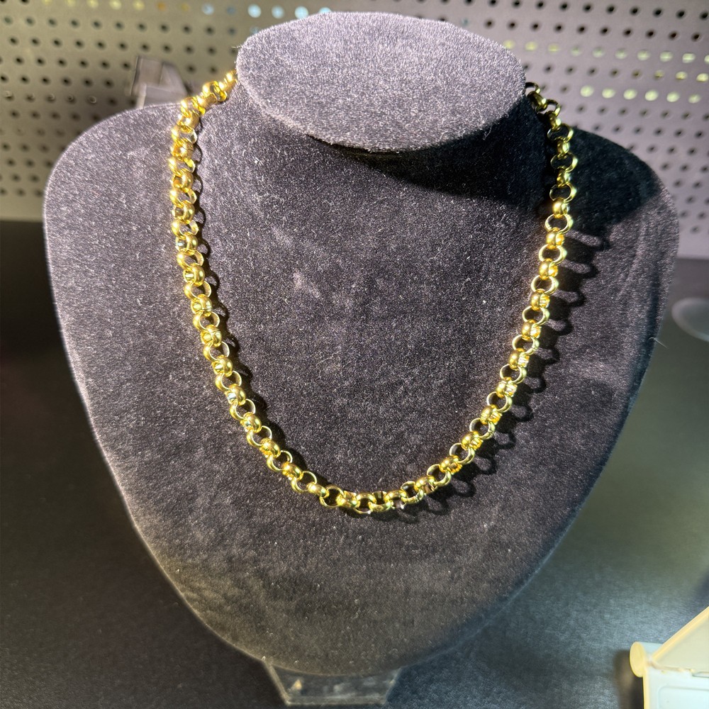 5/6/8mm Men’s Gold Stainless Steel Rolo Oval link Chain Necklace 16inch-40inch