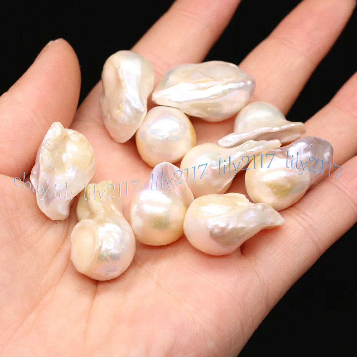 1 pc No Hole 15-30mm Natural Freshwater Baroque Keshi Pearl Loose Beads DIY