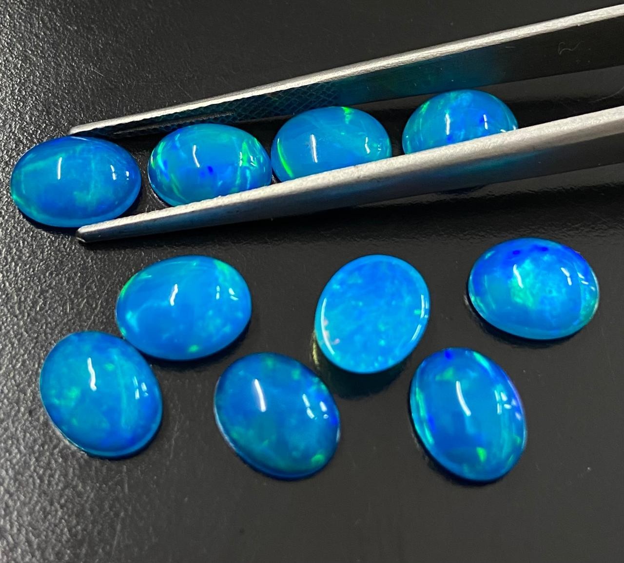 Sky Blue Ethiopian Opal Oval Cabochon– Loose Gemstone for Making 3x5mm – 8x10mm