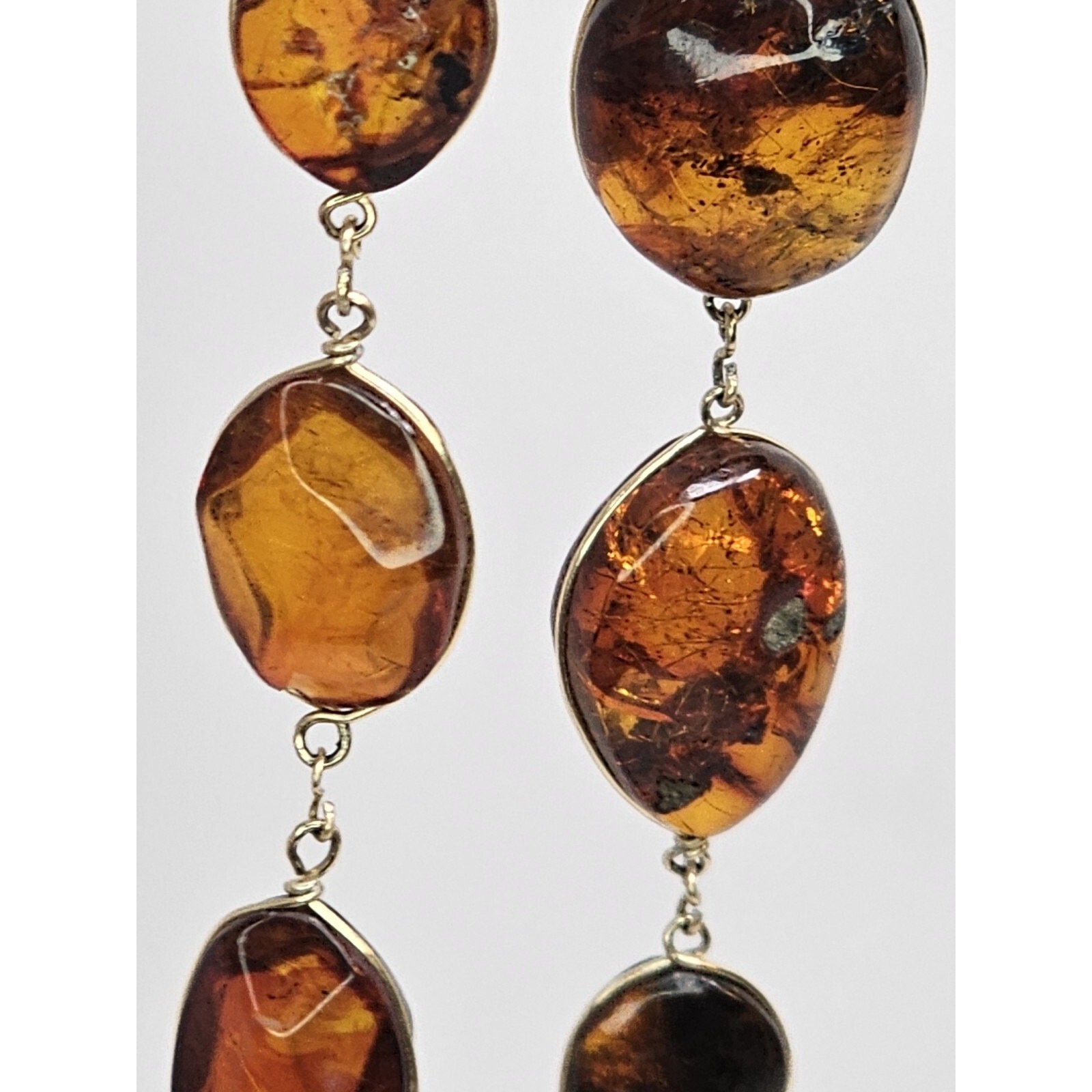 Vintage Handmade Delicate Large Amber Necklace [Variable Sizes] *Read Desc*
