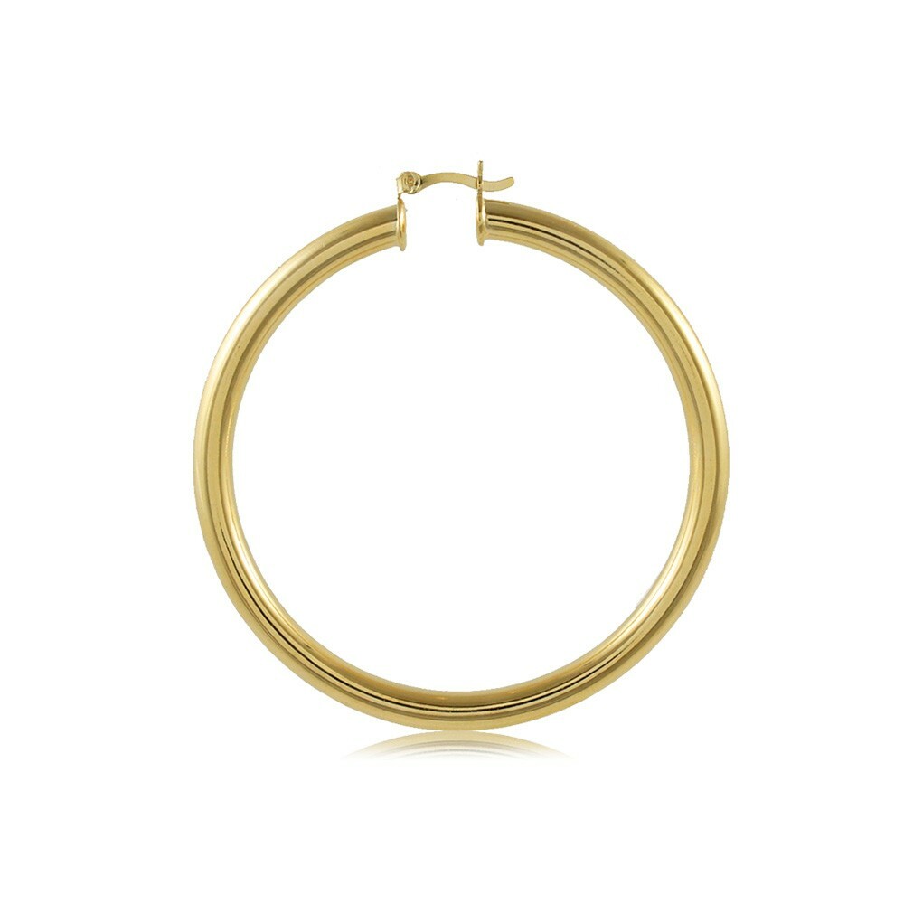 18K Gold Plated Round Hoop Earring diam 70mm/2.8in width 5mm/.02in