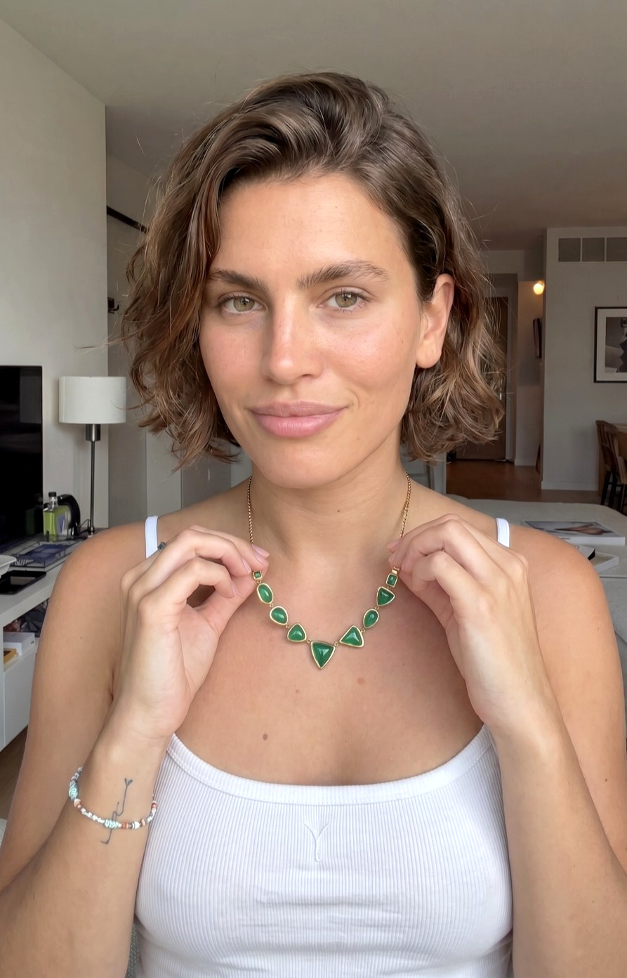 Colombian Emeralds Necklace 6.50 Cts 18K Yellow Gold Pre-Colombian Style Fine
