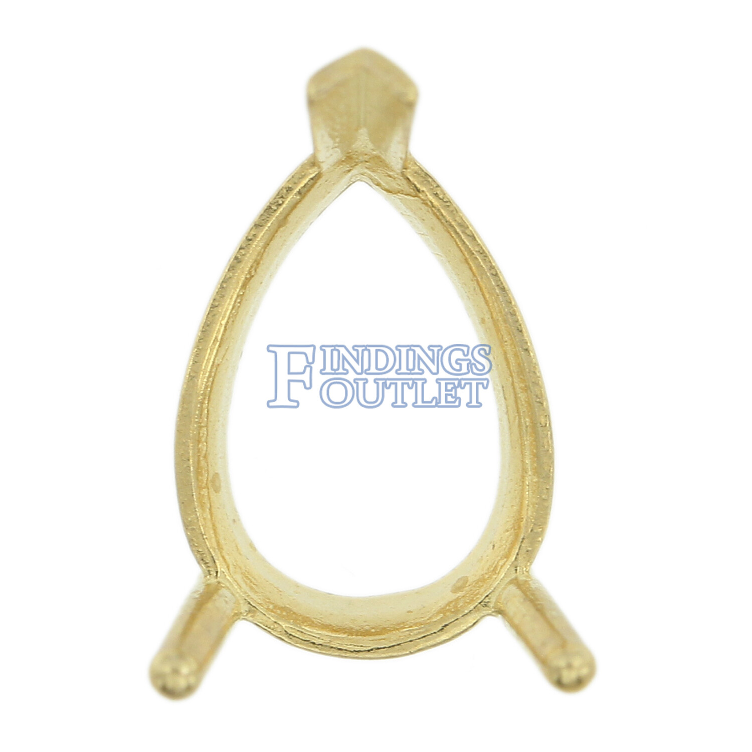 14K Yellow Gold Pear Low Base Head Setting Mounting 3 Prong V-End 0.20ct-6.00ct