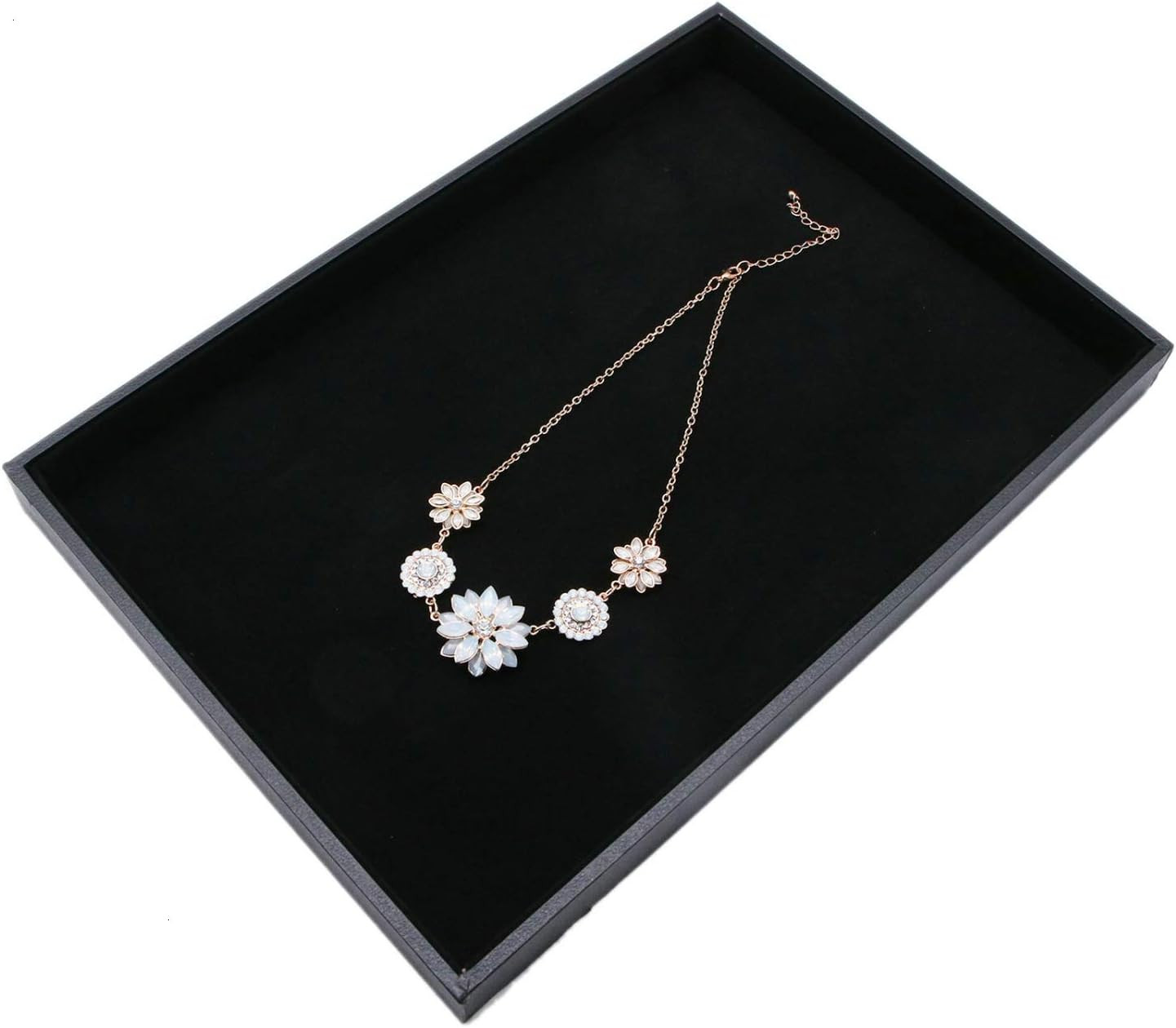 Velvet Jewelry Tray for Drawers Black Jewelrys Display Tray Stackable Jewelry Or