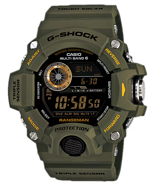 Casio G-Shock GW9400-3 Rangeman Solar Atomic Green 200M Triple Sensor