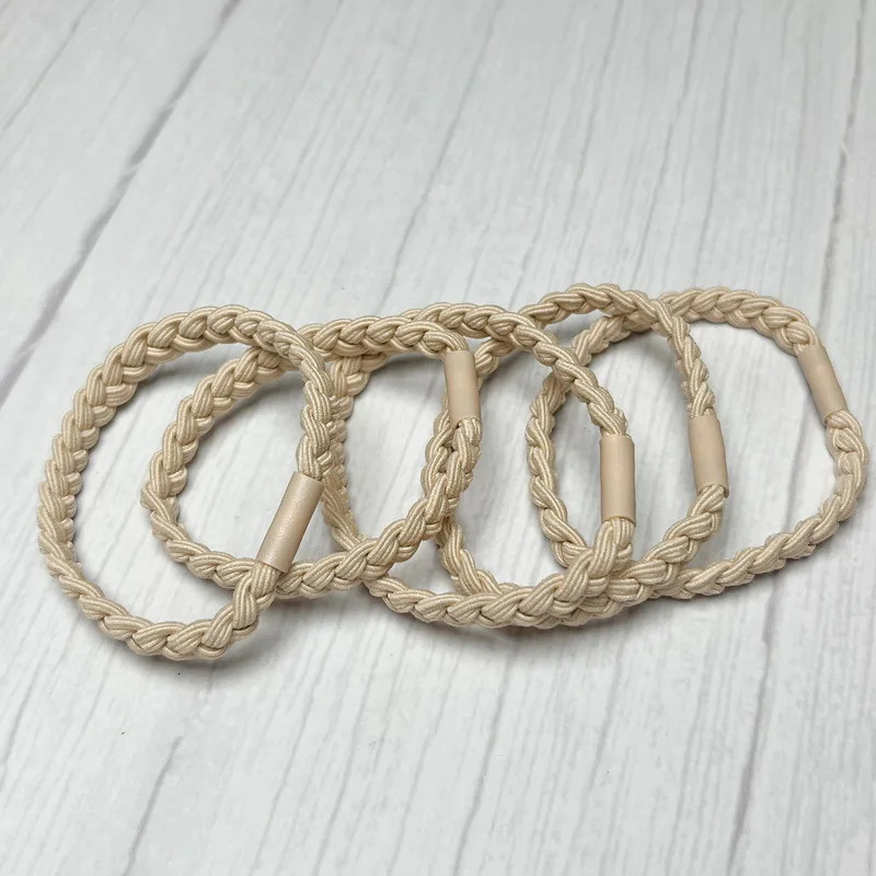 Braided Hair Ties Women Thick Elastic Bracelet Rope Ponytail Holders 5PCS
