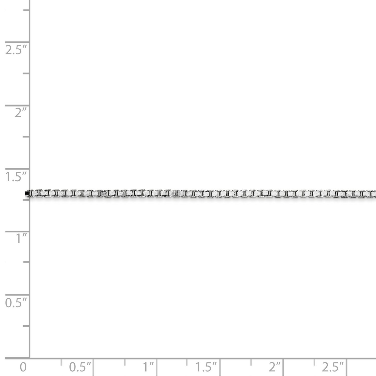 14k White Gold 1.5mm Solid Plain Box Link Chain w/ Lobster Clasp 16″ – 30″