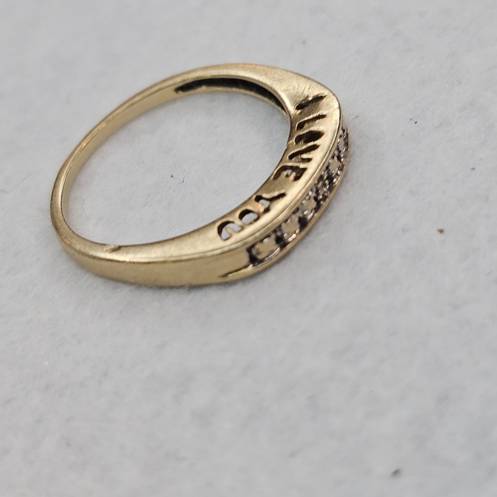 Vintage 10K Gold I Love You Diamond Promise Anniversary Ring Sz 6.75 1.95g