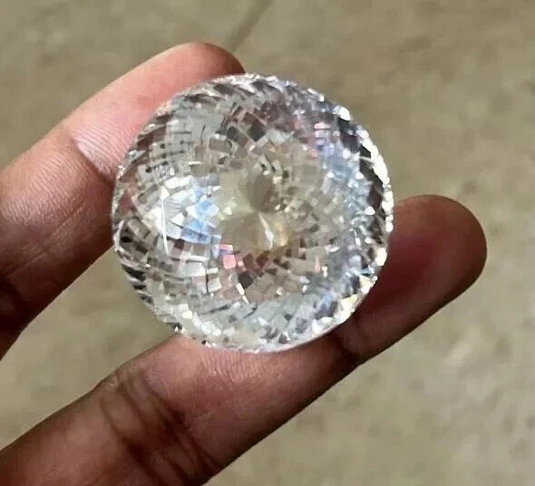 AAA Unheated 200 Ct+ Natural Montana White Sapphire Round Cut Certified Gemstone