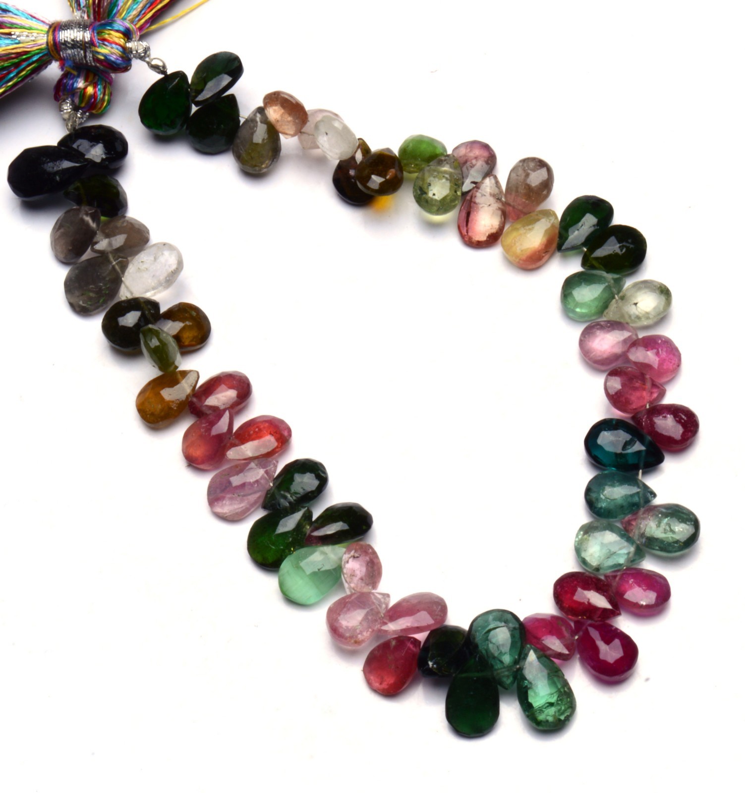 Super Quality Natural Gem Tourmaline 8x6MM Approx. Faceted Pear Shape Briolettes