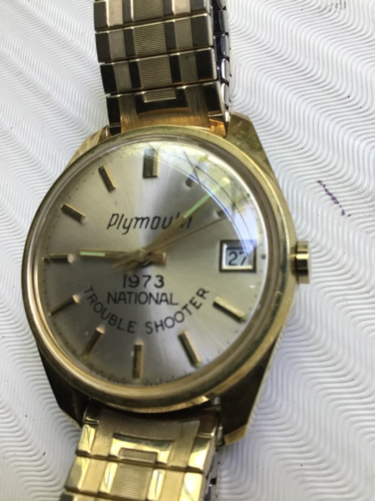 1973 Plymouth National Trouble Shooter Contest Mens Wrist Watch Mopar ORIGINAL!