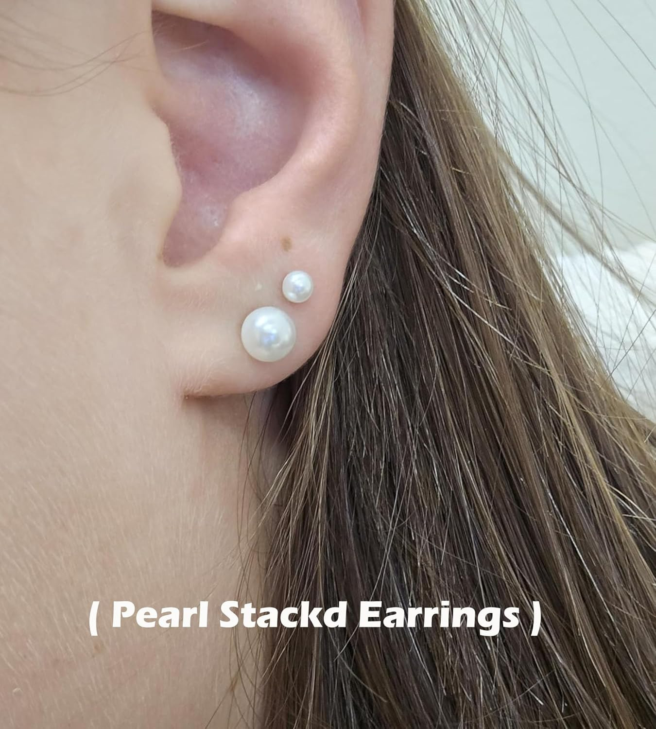 14K Gold Filled Polished Small CZ Pearl Ball Stud Earrings Set for Women Men 20G