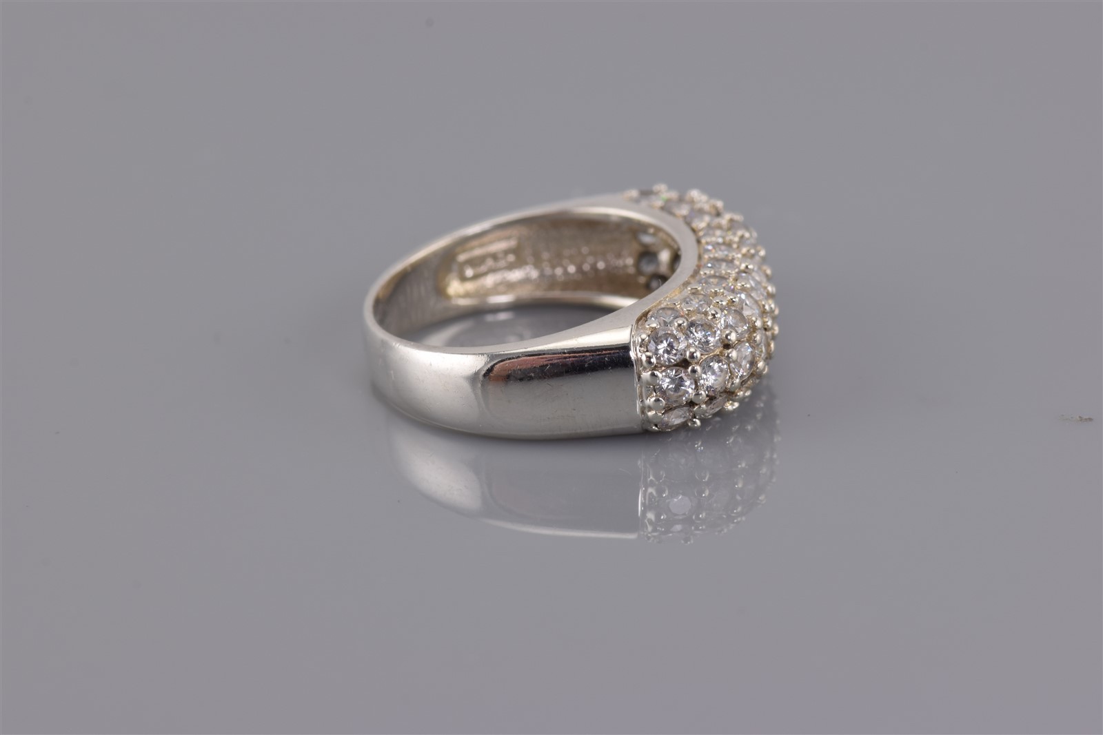 Affinity Sterling Silver Rounded Over Cubic Zirconia Cluster Band Ring 925 Sz: 5