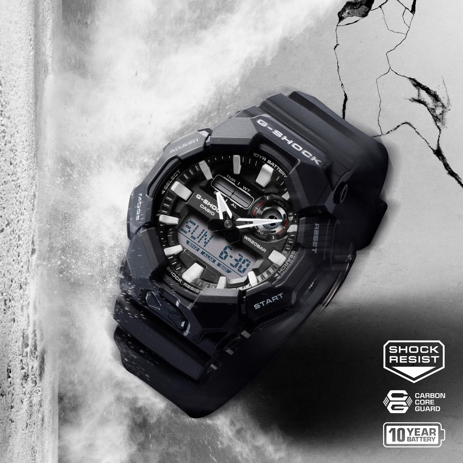CASIO G-SHOCK GA-010-1AJF Carbon Big Case Analog Digital Watch Black 51.9mm