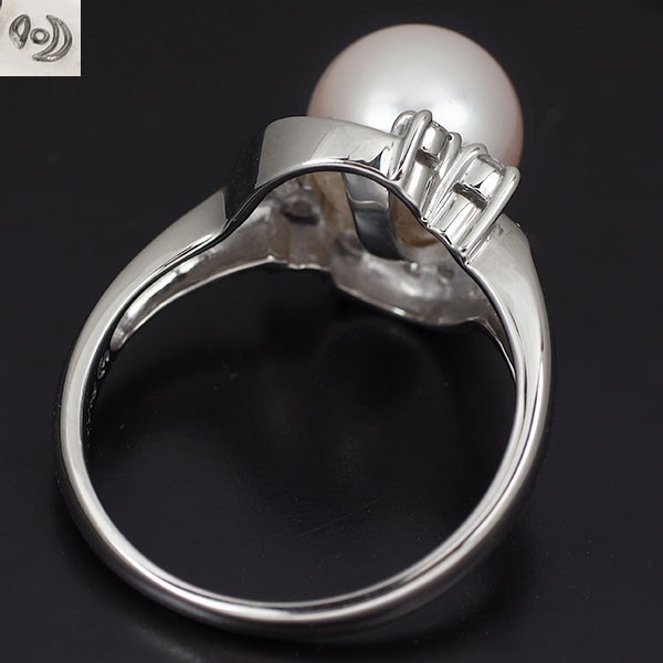 Tasaki Pearl Pt900 Akoya Pearl Diamond Ring 0.14ct Diameter Approx. 8.4 mm – Aut