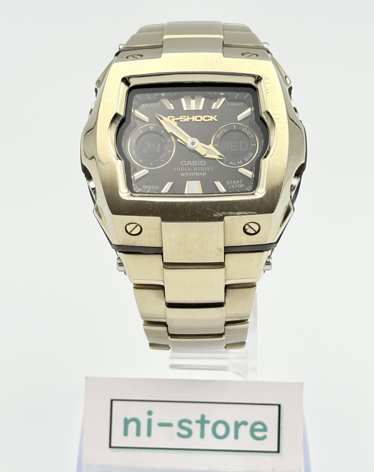 Casio G-Shock G-011 G-011D Cube Gold Ana-Digi Watch Wrist 16cm (6.3 in) -Rank B+