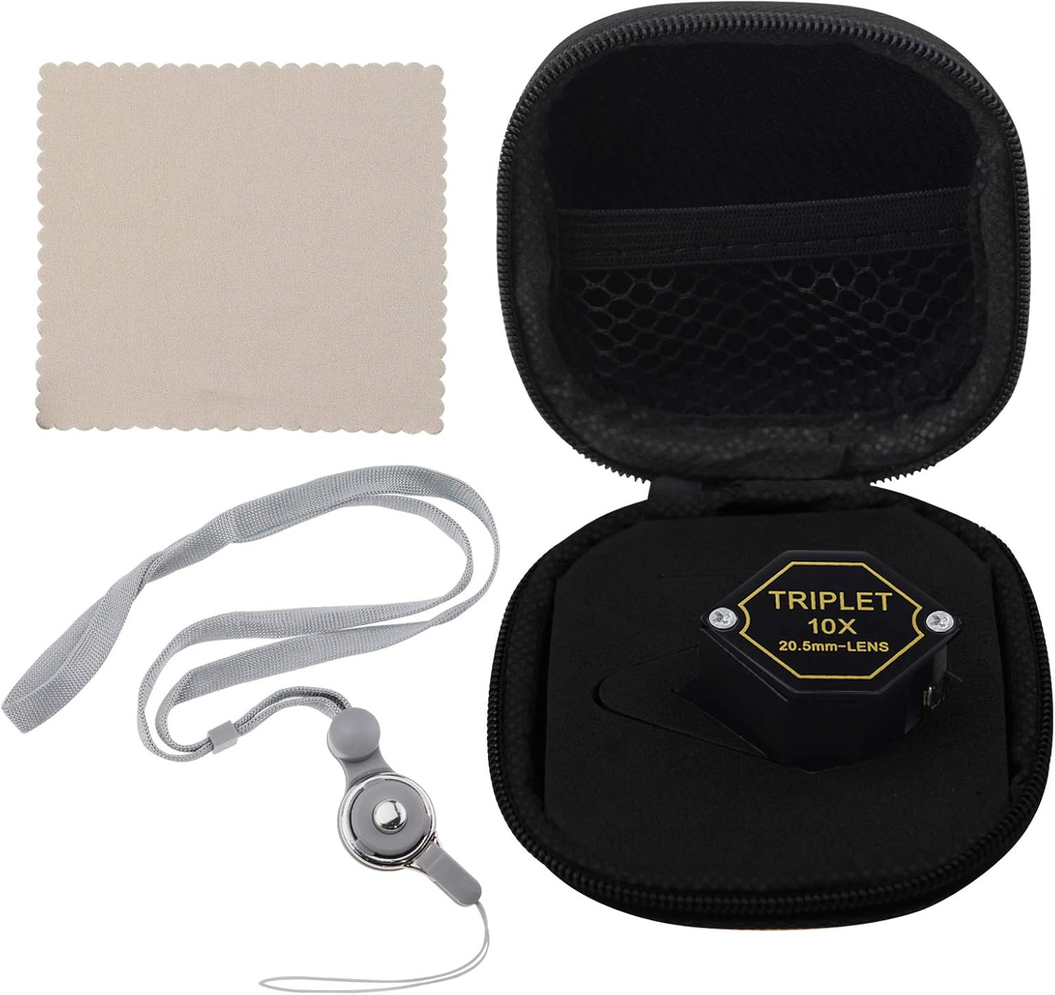 10X Magnifier Jewelry Loupe 20.5Mm Triplet Lens Optical Glass Pocket Gem