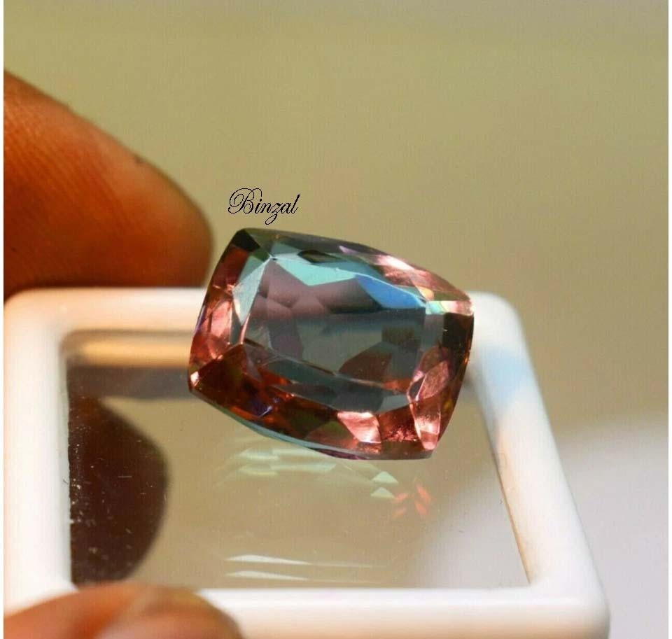 17.25 Ct Certified Natural Color Changing Alexandrite Cushion Cut Loose Gemstone