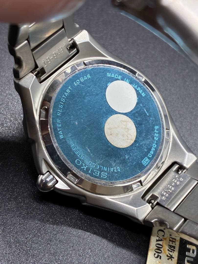 SEIKO KINETIC Auto Relay 5J22-0A30 Silver Men’s Watch 3-3651 Japan