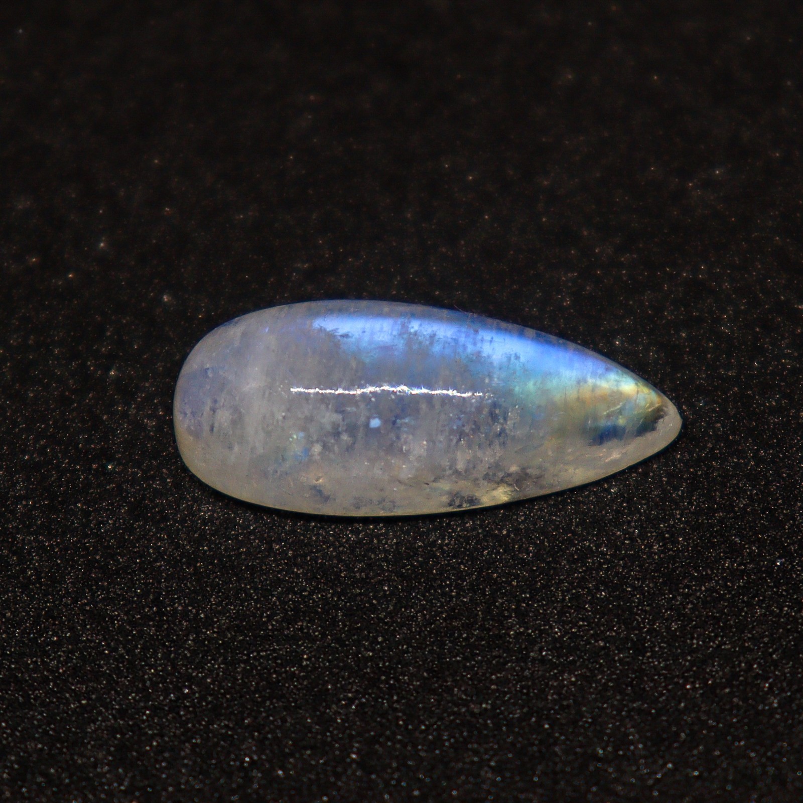 Natural Rainbow Moonstone Pear Cabochon 22×9 mm Blue Flash 11.00 Ct Gemstone