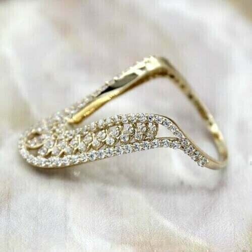 Round Cut Simulated Diamond Gorgeous Wedding Band Ring In 14k Yellow Gold Plated