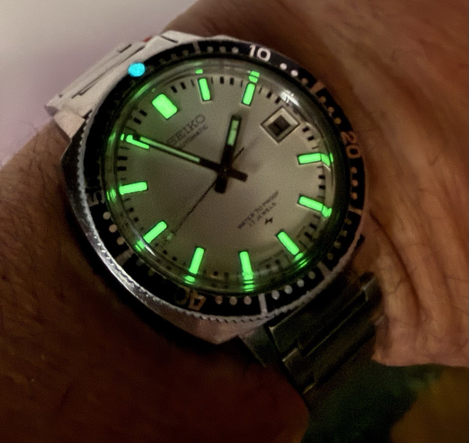1973 Seiko 7005-8052 “Poor Man’s Diver” Automatic Vintage Diver Watch White
