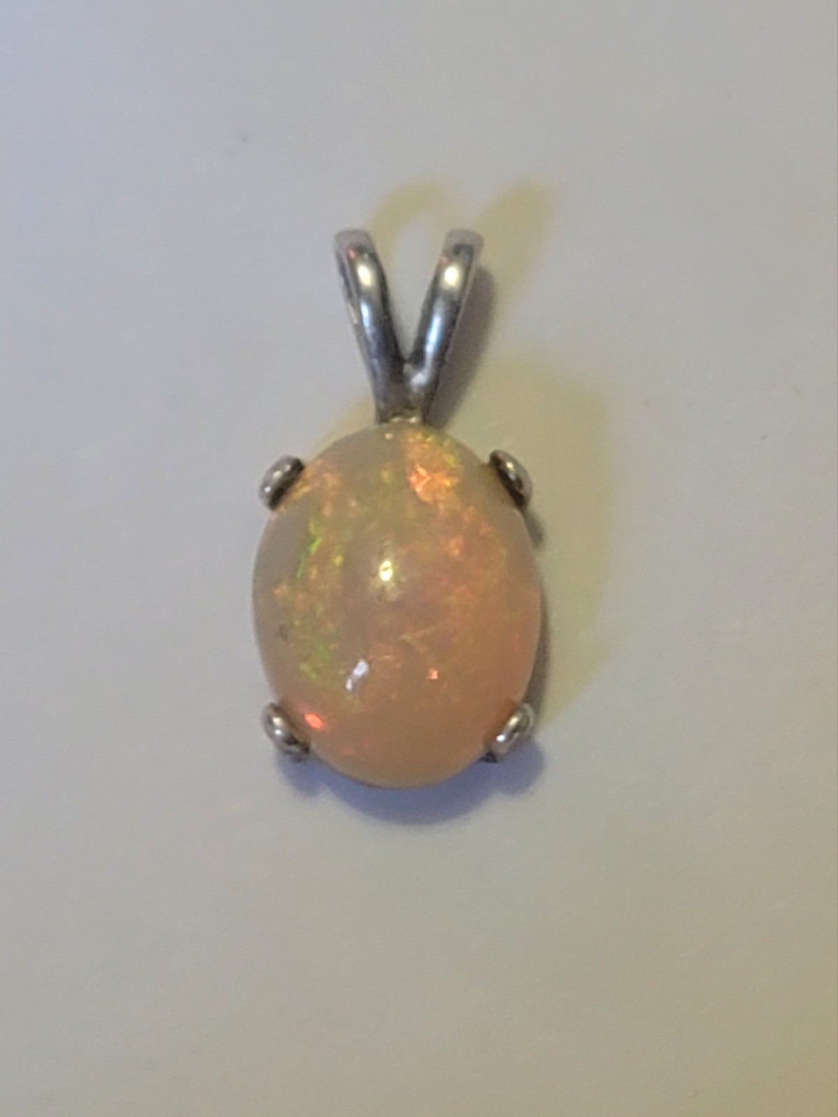 Ethiopian Fire Opal Pendant Natural 11X9 / 925 Sterling Silver (SEE DETAILS)