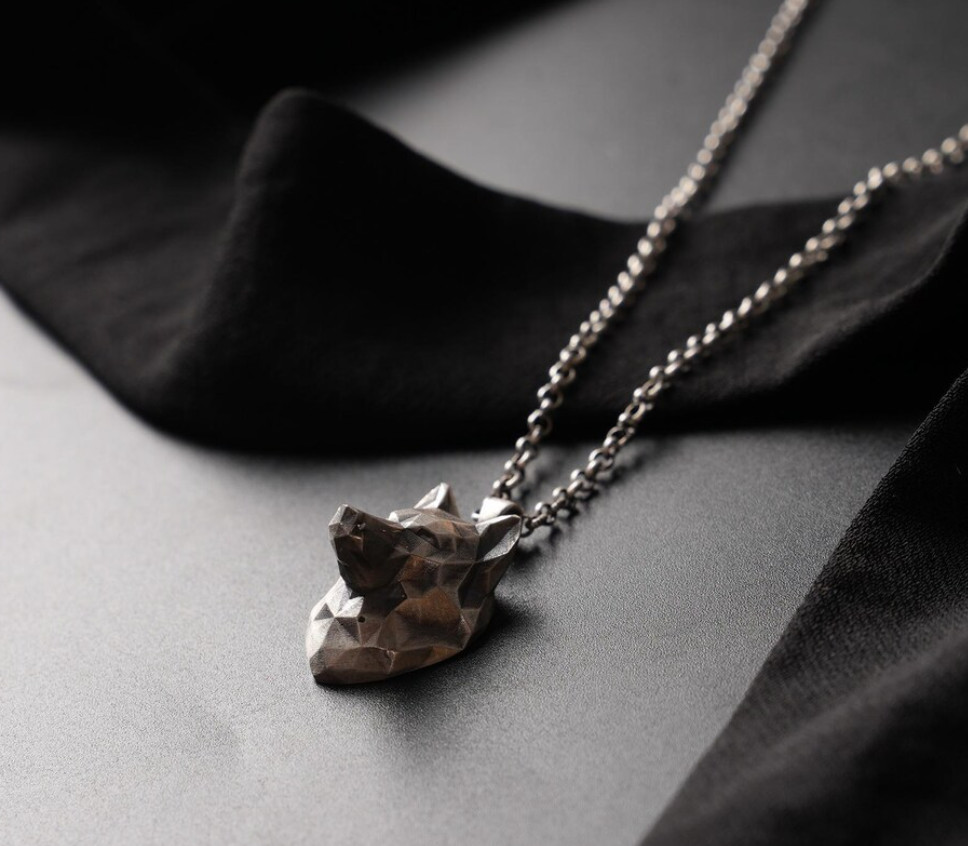 Unique Wolf Head Cut Pendant 925 Sterling Silver For Unisex Pendant Necklace
