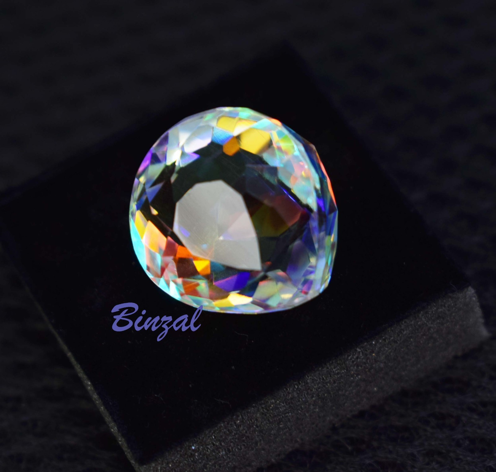 38-40 Carat Mystic Topaz Short Pear Cut Iridescent Rainbow Loose Gemstone
