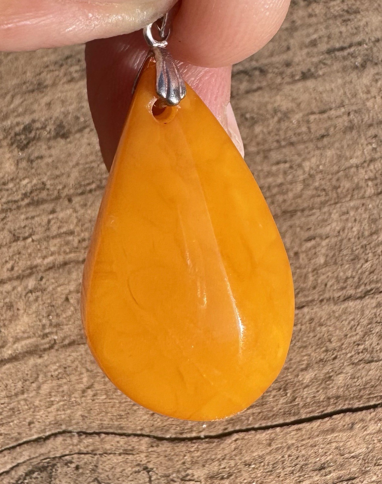 Butterscotch Amber Pendant .925 Sterling Silver 3.2 Grams SEE PICS !!😳