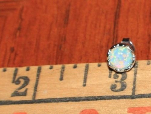 fire opal stud earrings gems silver jewelry petite circle round oval cocktail