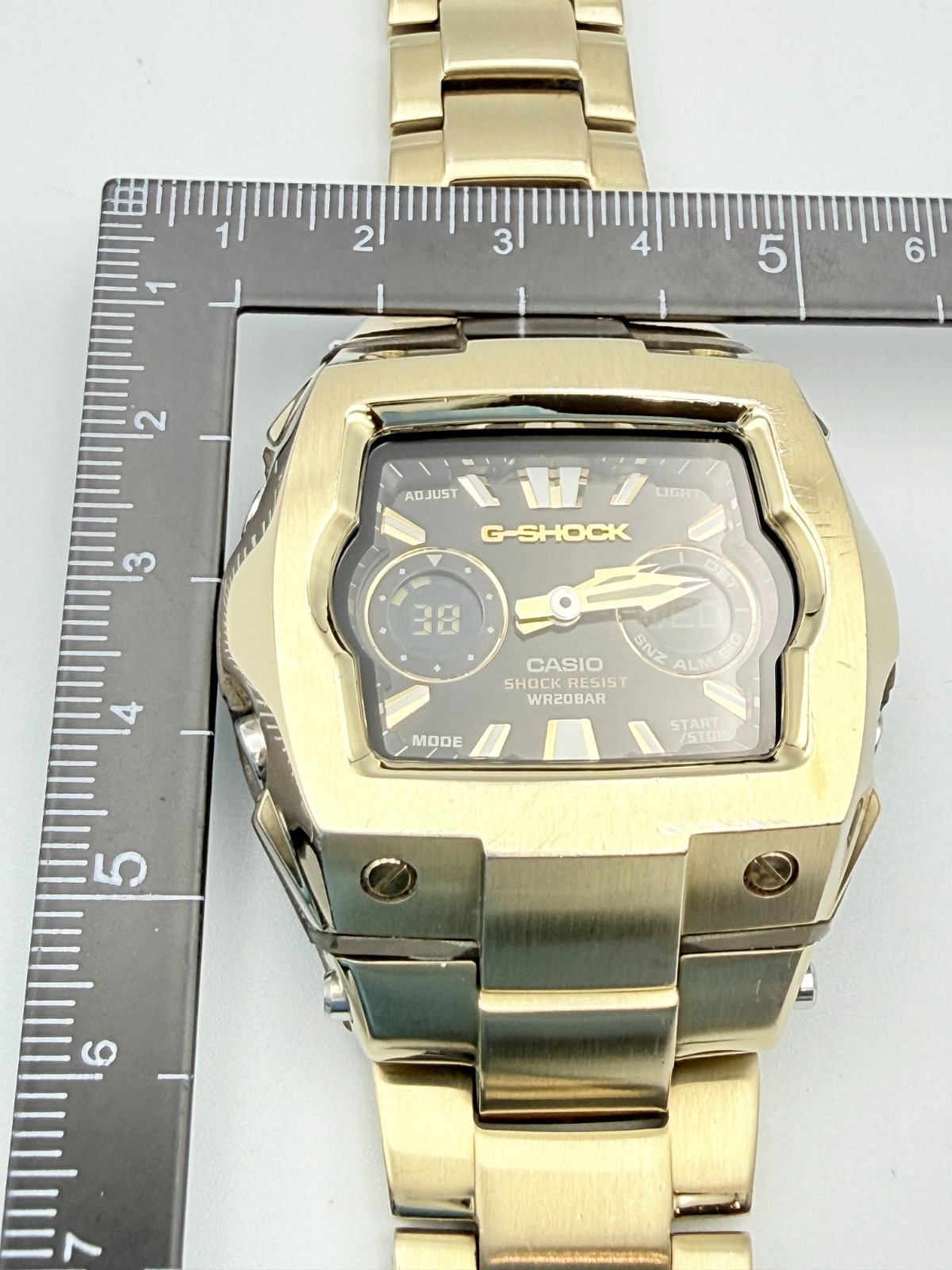 Casio G-Shock G-011 G-011D Cube Gold Ana-Digi Watch Wrist 16cm (6.3 in) -Rank B+