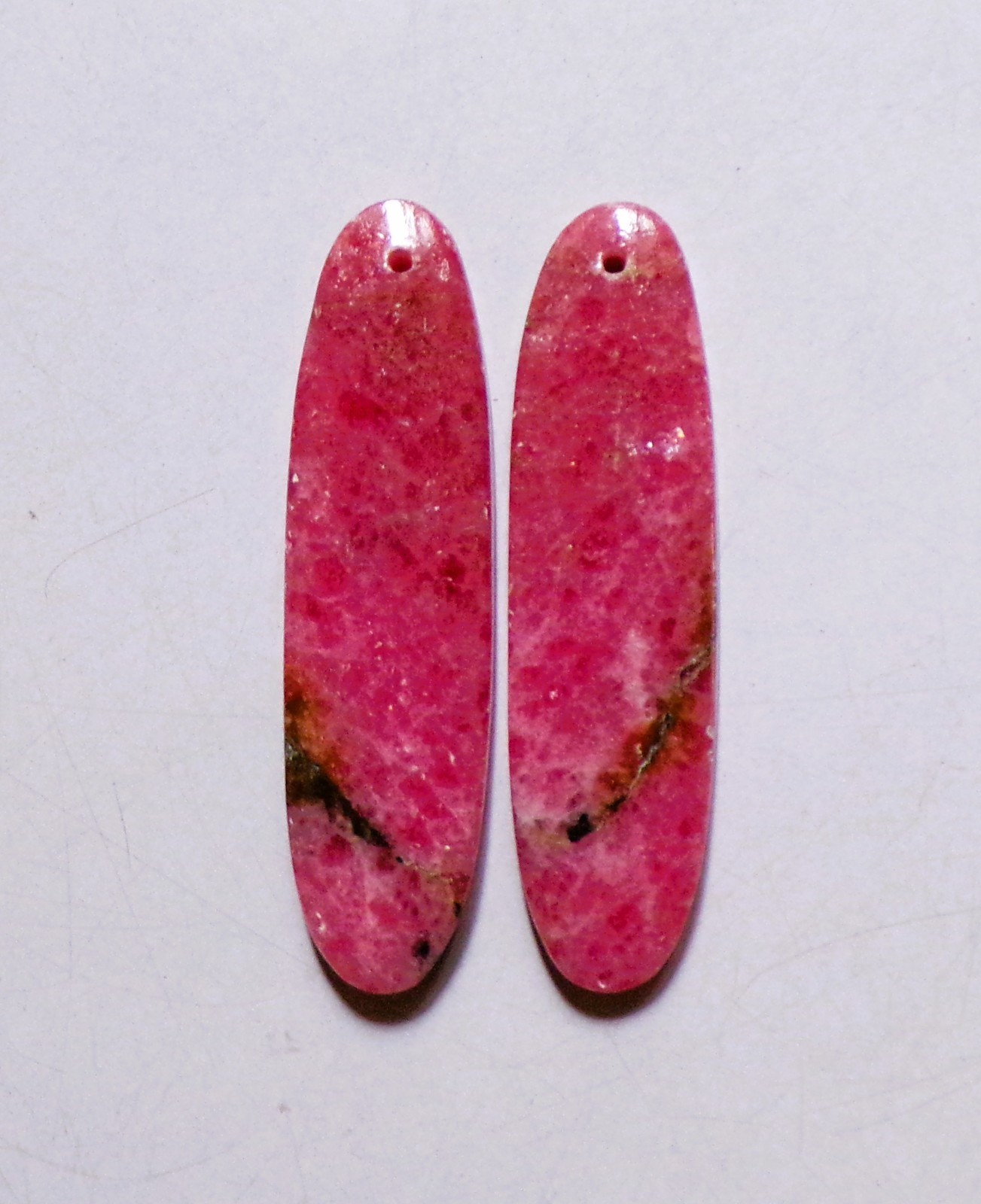 49.40 Cts Natural Rhodonite Drilled Cabochon Match Pair Gemstone 44X11.6MM 19
