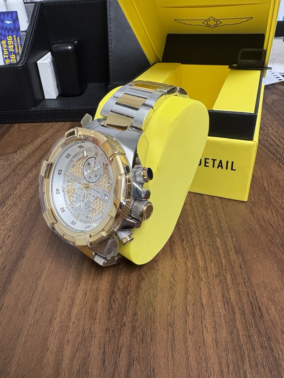Invicta Aviator Falcon 28120 Men’s Gold & Steel Chronograph 50.5mm Quartz Watch