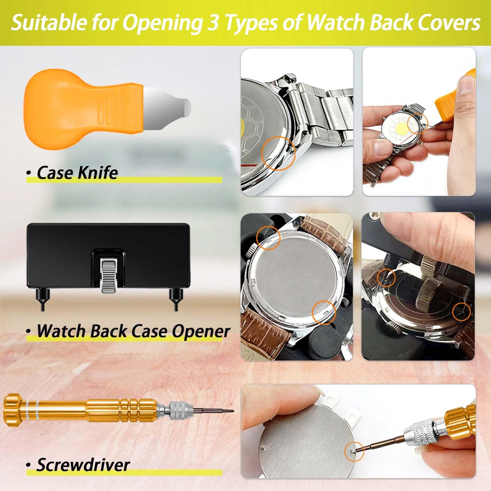 GLDCAPA Watch Battery Replacement Tool, Repair Kit, Link Black