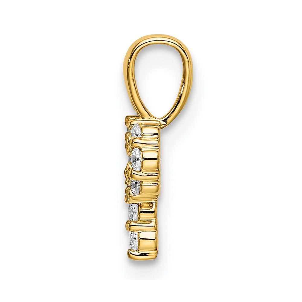 0.11Ct Lab Grown Diamond Letter P Initial Pendant 14K Yellow Gold (VS/SI, GH)