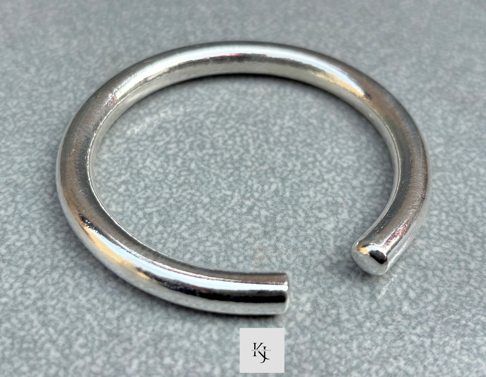 7MM Thick Massive Open Cuff Round Mens Bangle Solid 925 Sterling Silver Bangle