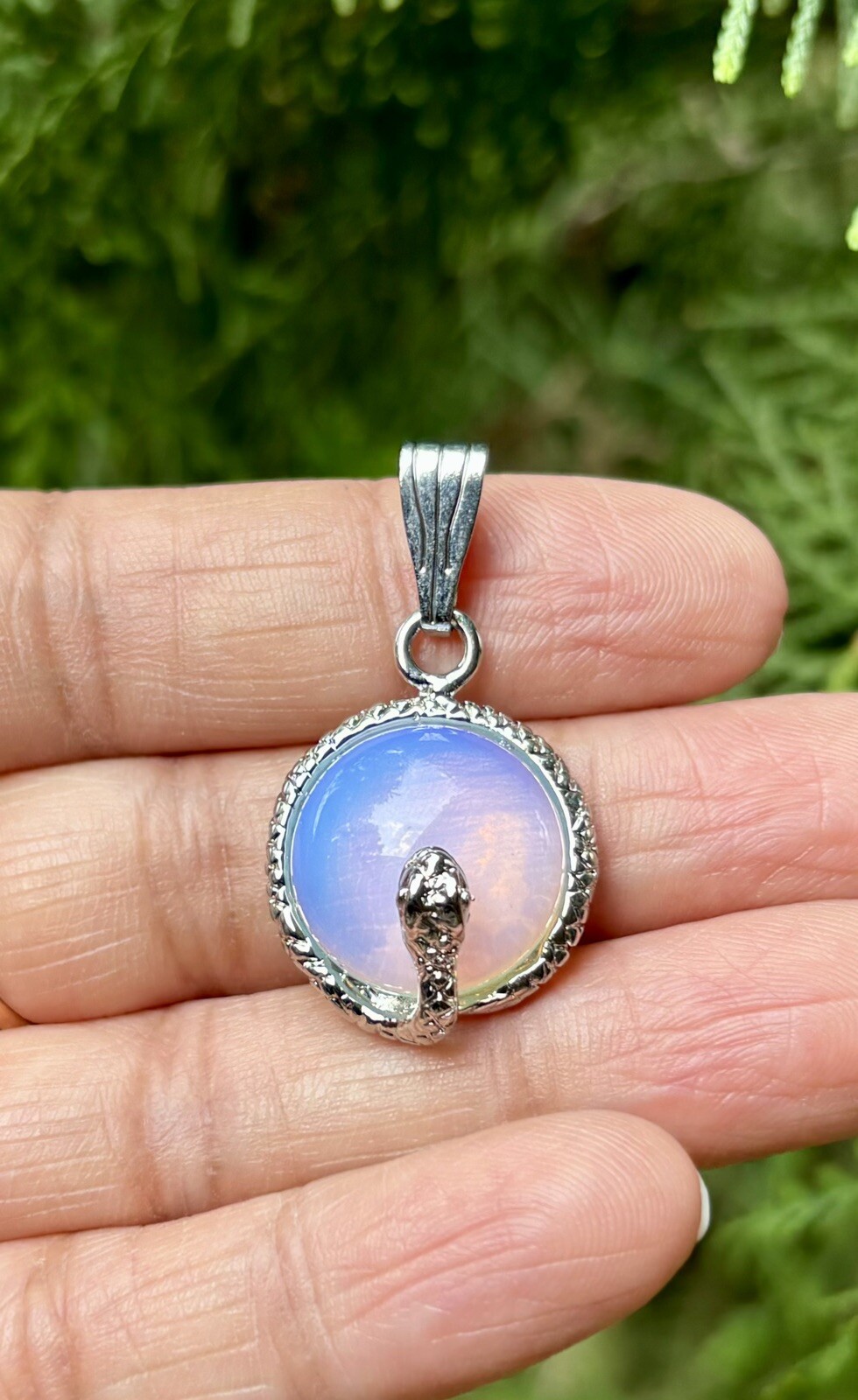 925 Sterling Silver Plated Snake Pendant, Fashion Pendant Locket, Blue
