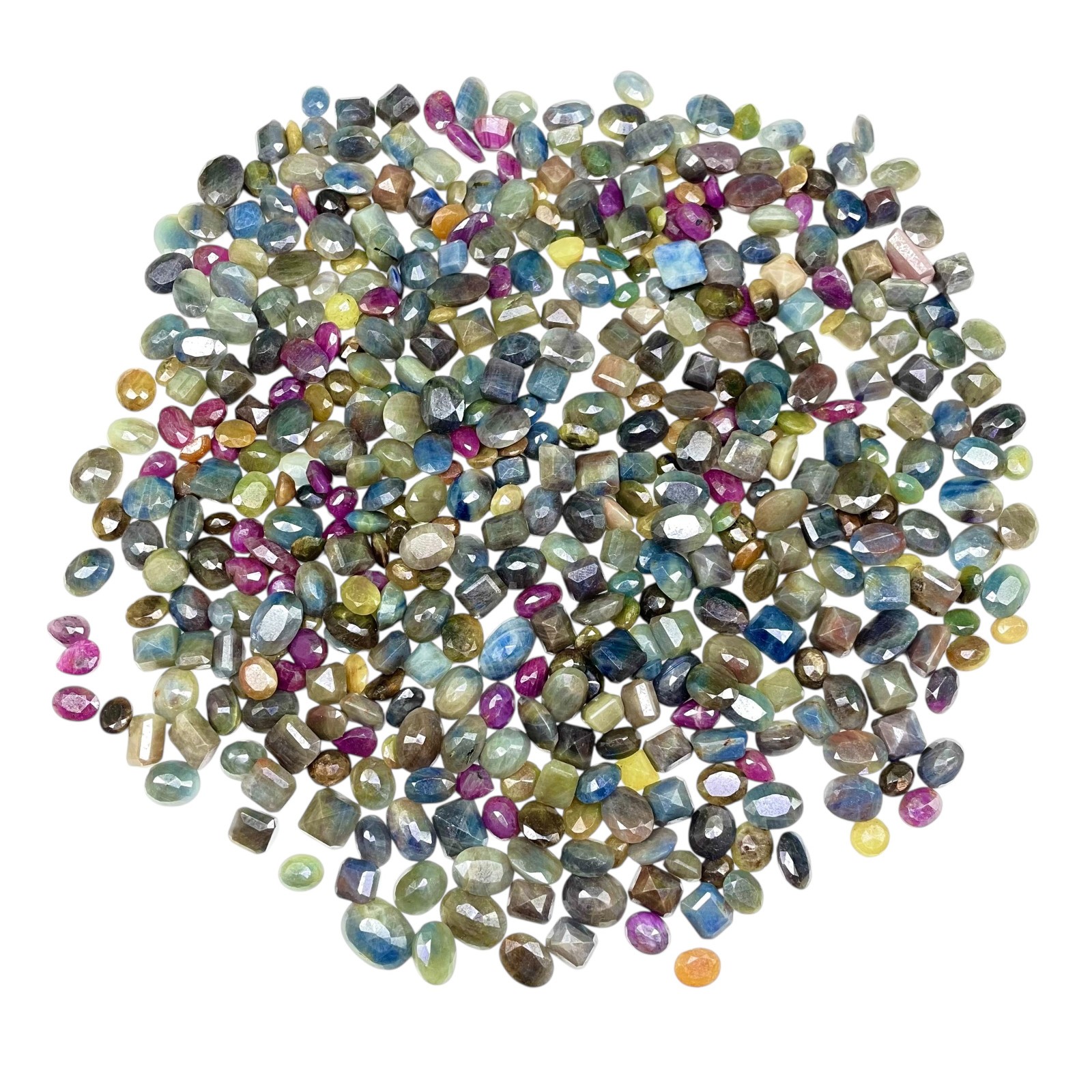 Natural Unheated Multi Color Sapphire Lot 100 Cts Faceted Gemstones 9-15mm 12 Pc